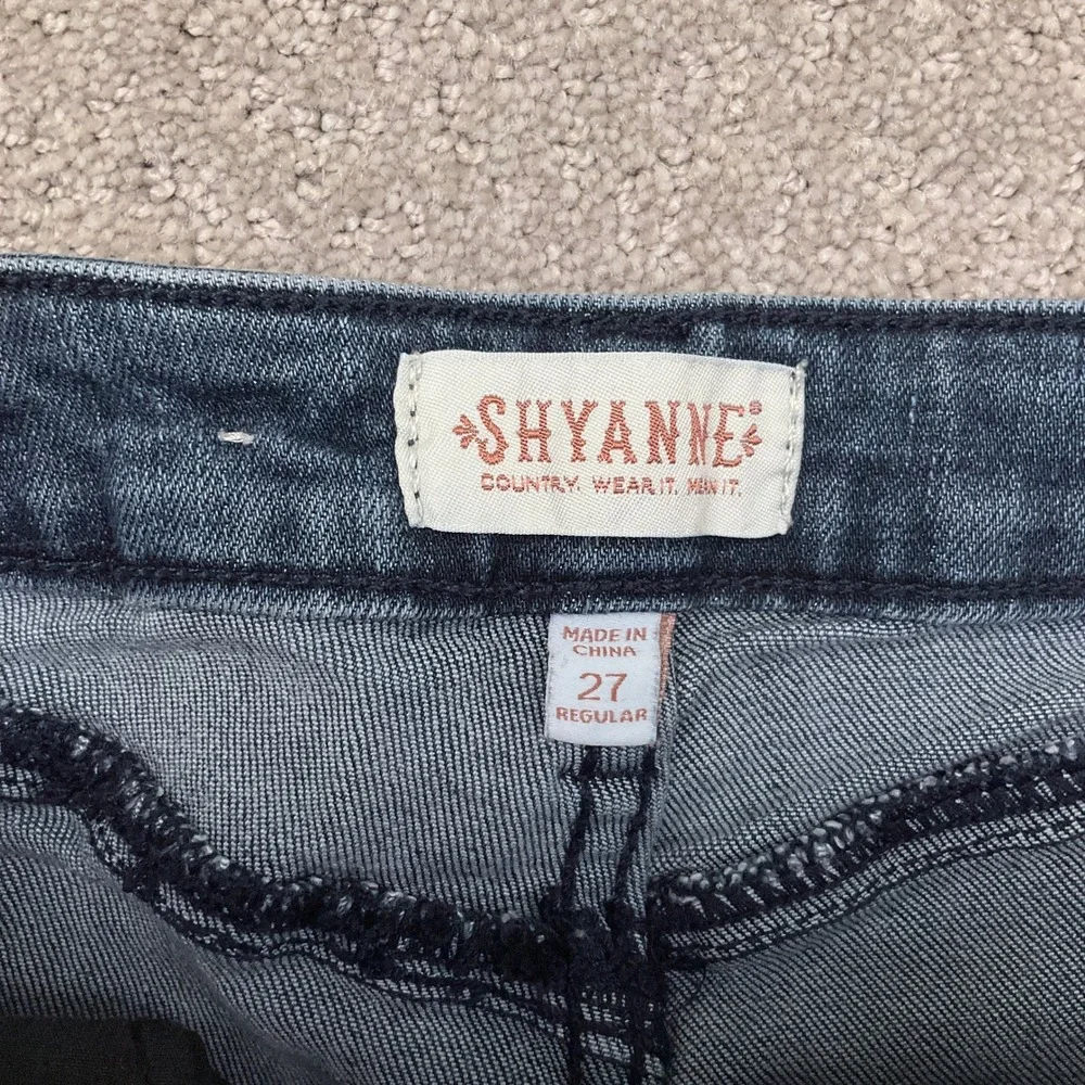 Shyanne Jeans Womens 27 Dark Blue Flare‎ High Rise Western Bell Bottom Cowgirl